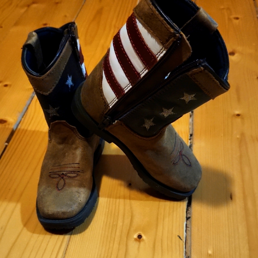 Kids American Flag Cowboy Boots